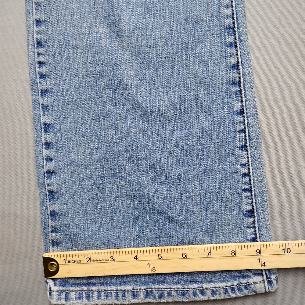 Levis 515 Flare Jeans Womens 14PM Light Wash Denim Mid Rise Petite Stretch 3458 - Picture 4 of 9